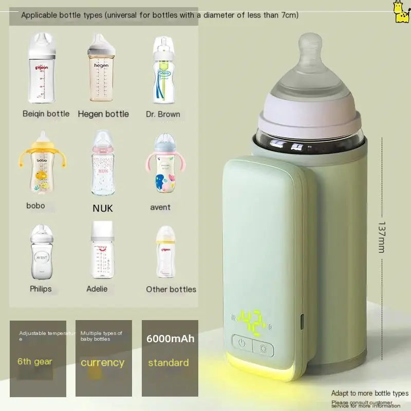 Rechargeable Baby Bottle Warmer with 6 Temperature Levels