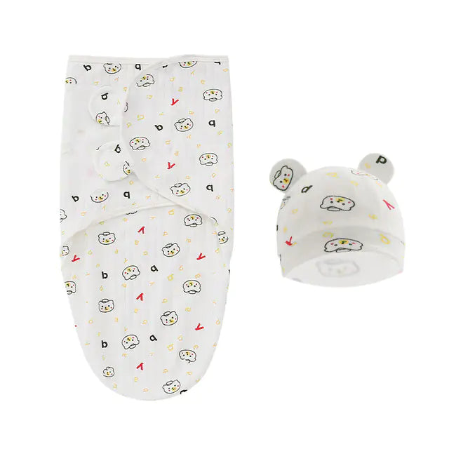 Cotton Swaddling Sleeping Bag Set for Newborns