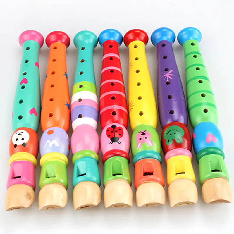 Wooden Cartoon Flute for Infants and Toddlers