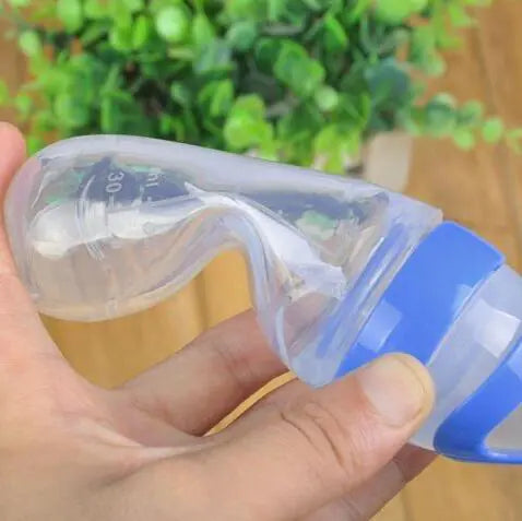 Silicone Baby Bottle, Rice Cereal Spoon, Feeding Bottle