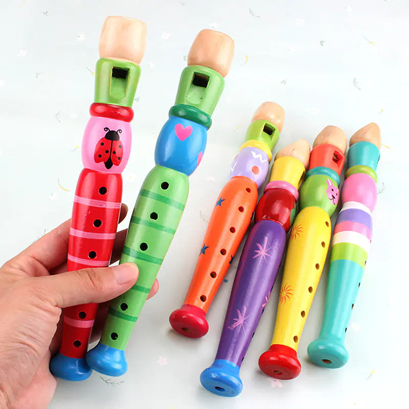 Wooden Cartoon Flute for Infants and Toddlers
