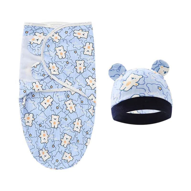 Cotton Swaddling Sleeping Bag Set for Newborns