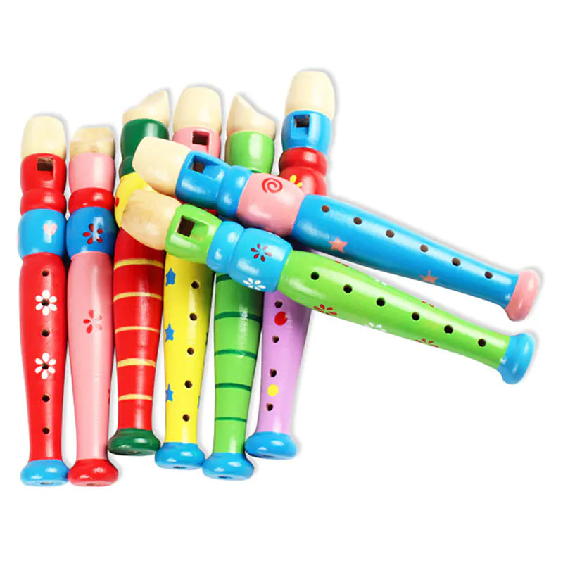 Wooden Cartoon Flute for Infants and Toddlers