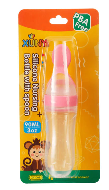 Silicone Baby Bottle, Rice Cereal Spoon, Feeding Bottle