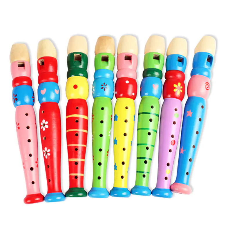 Wooden Cartoon Flute for Infants and Toddlers