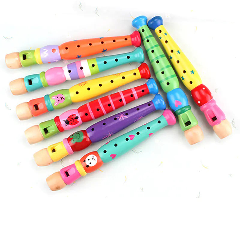 Wooden Cartoon Flute for Infants and Toddlers